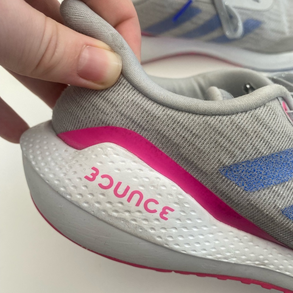Adidas Girls' Youth EQ 21 Running Shoes in Grey and Pink - Picture 4 of 10